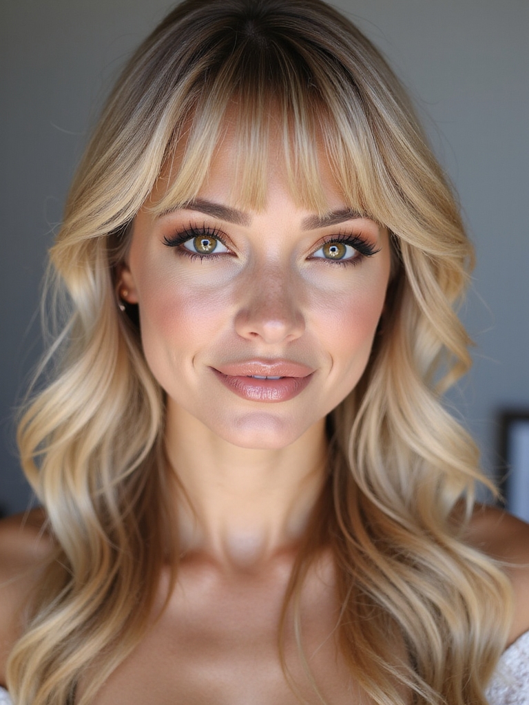 face framing airy layered curtain