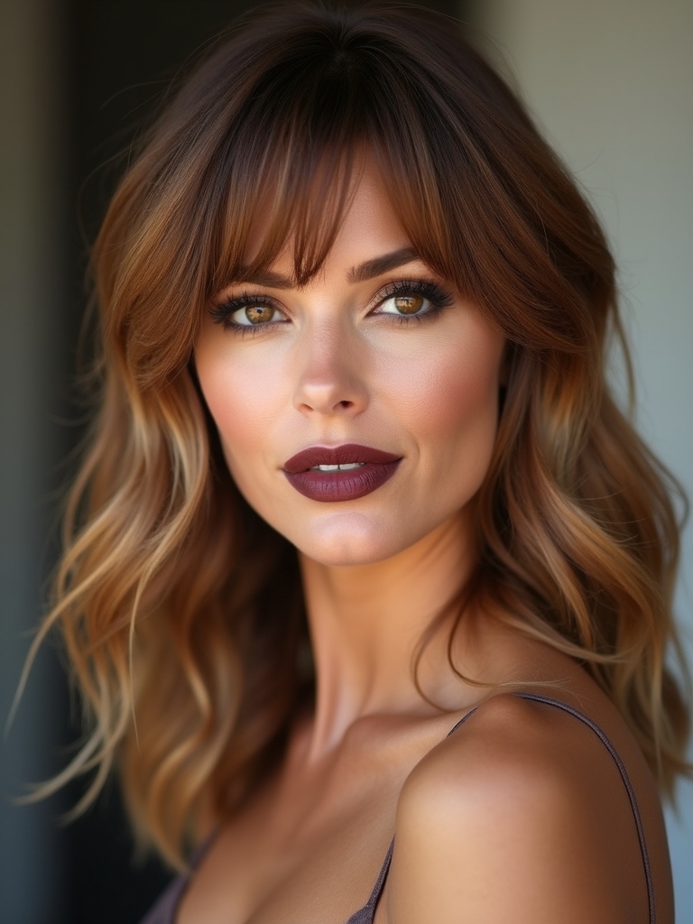 face framing layered curtain bangs