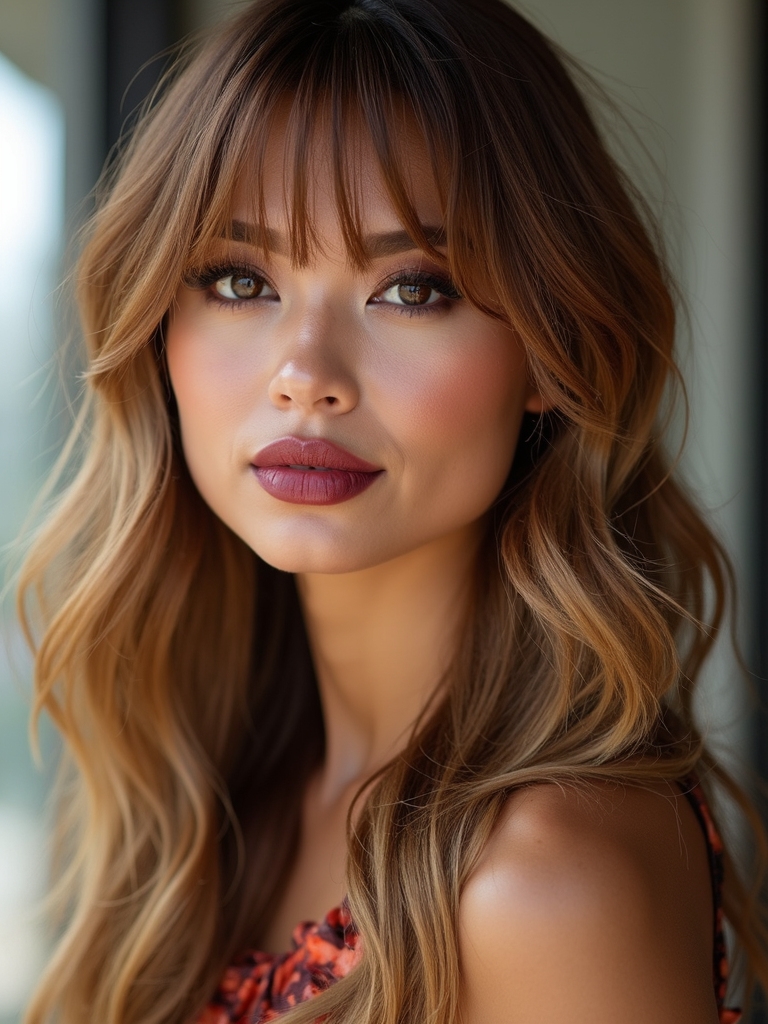 face framing wispy layered hair