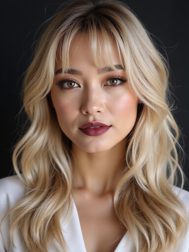 feather light subtle forehead framing