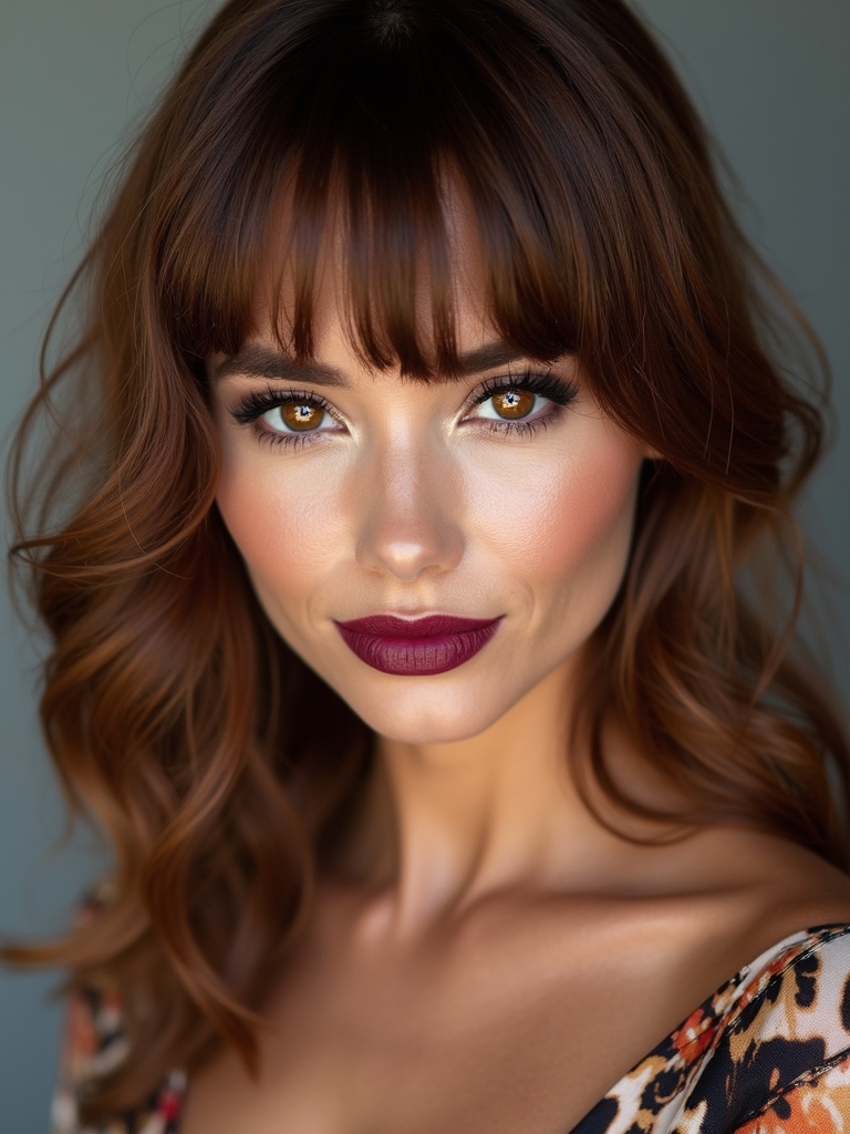 feathered 2000s side bangs