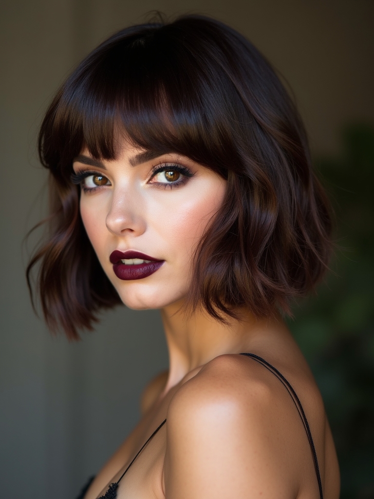 feathered bangs with lob