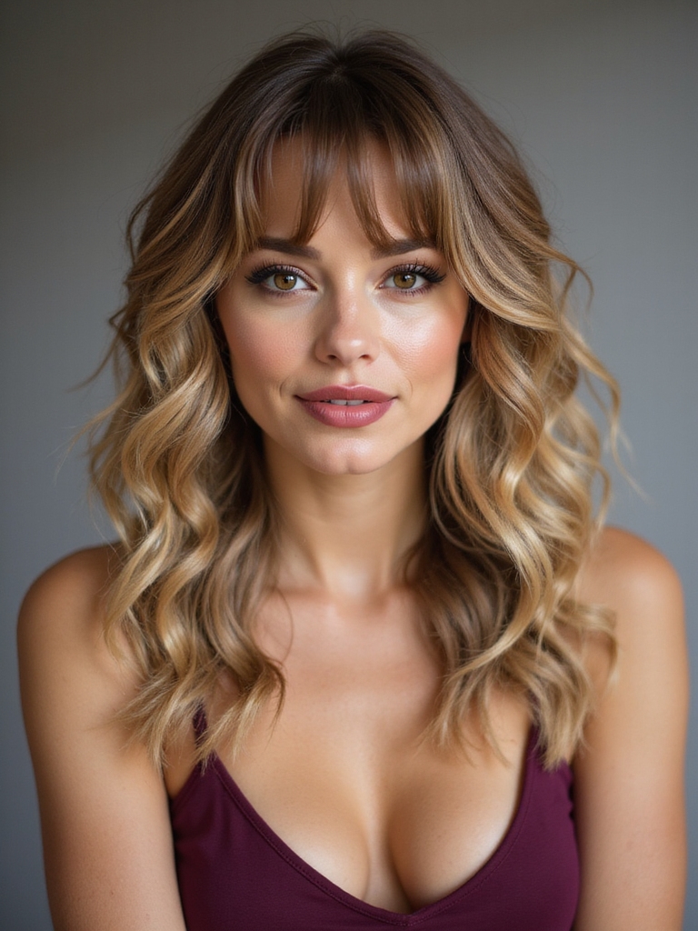 feathered curtain bangs blend
