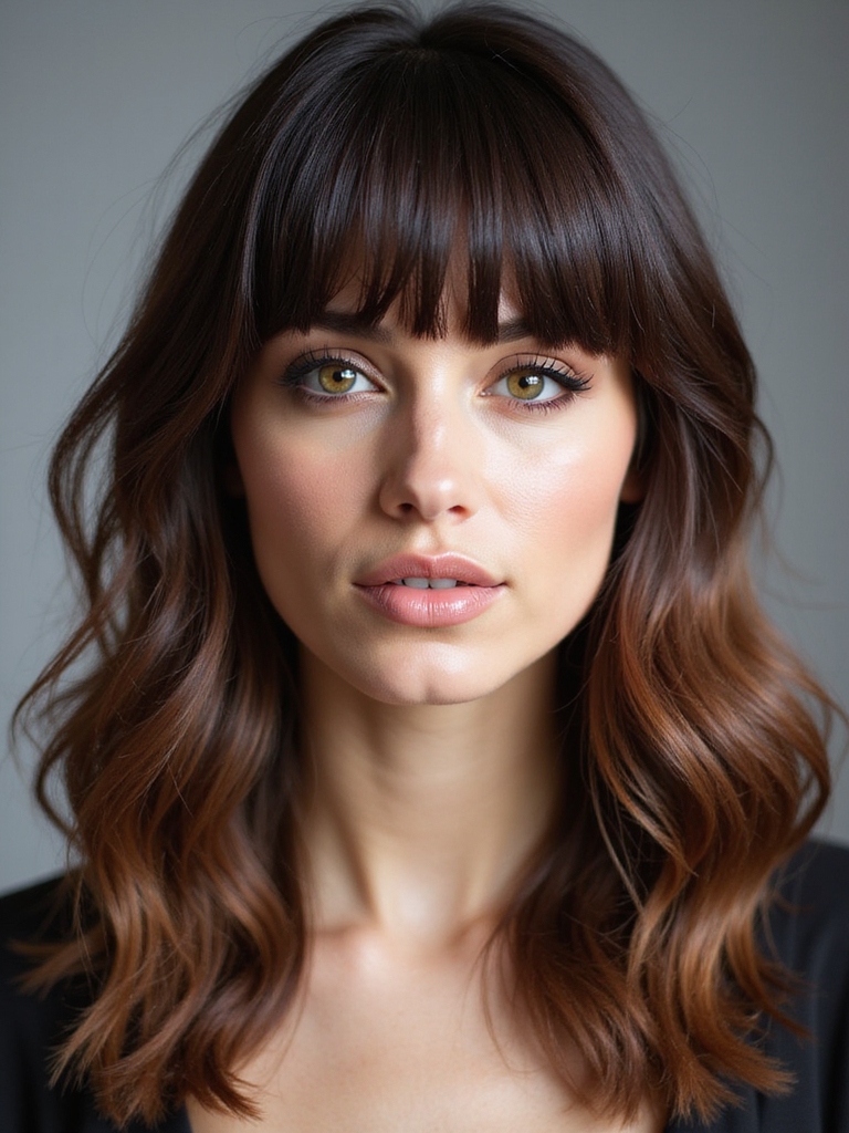 feathered or blunt bangs