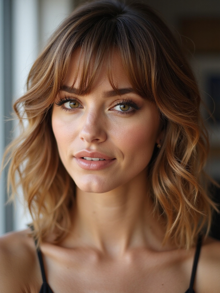 feathered side bangs airy movement