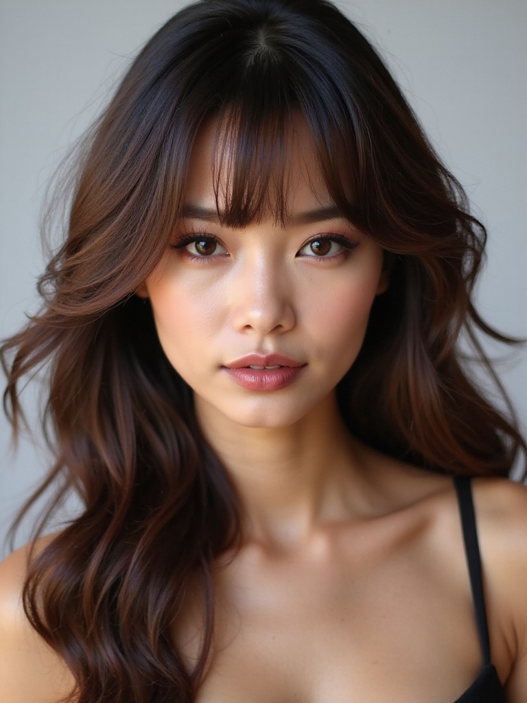 feathered wispy bangs volume