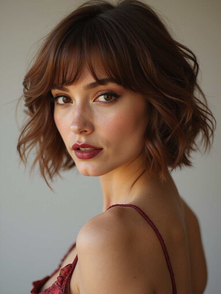 feathered wispy side bangs