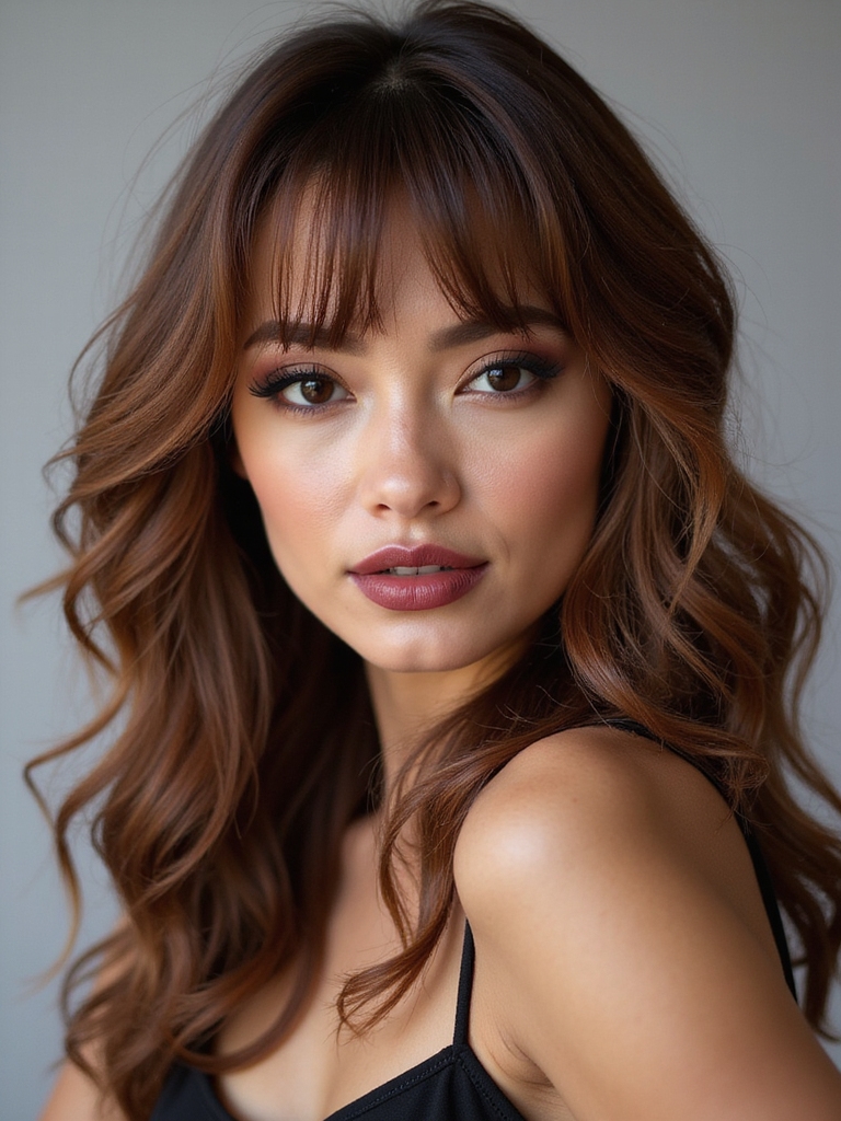 featherlight bangs gentle styling