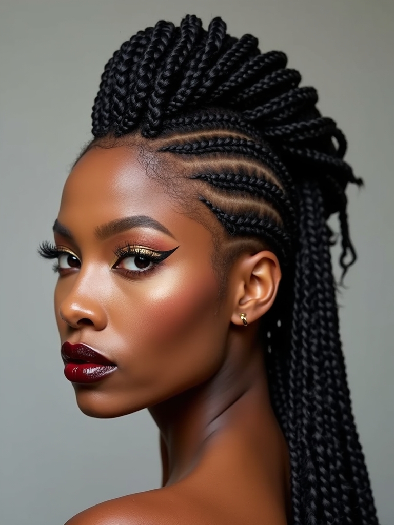 feed in braided faux hawk technieken
