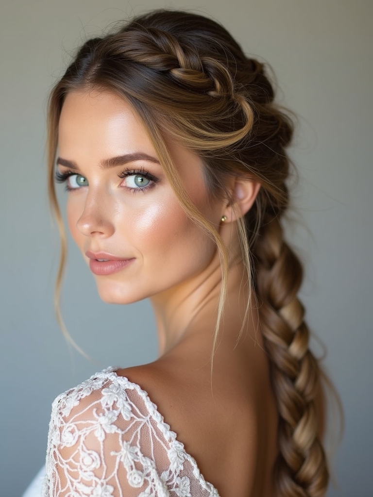 fishtail braid with face framing