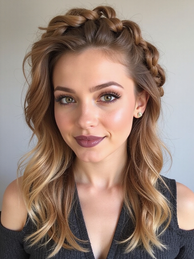 fishtail bubble ponytail volume