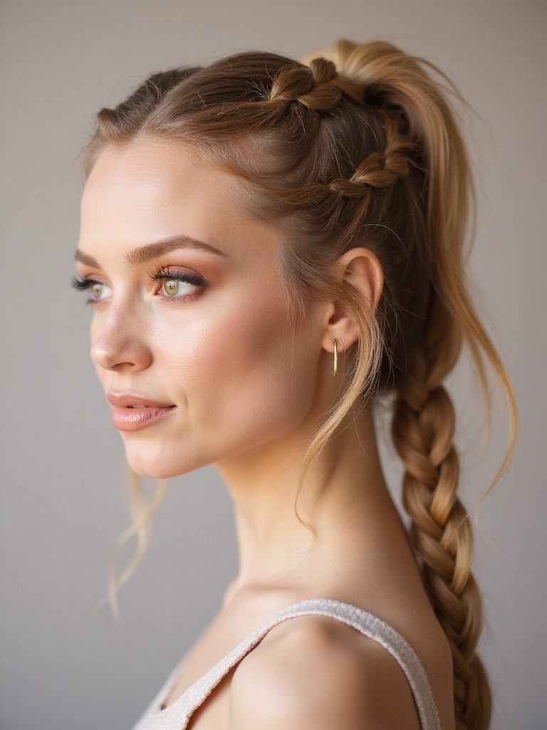 fishtail ponytail with texture