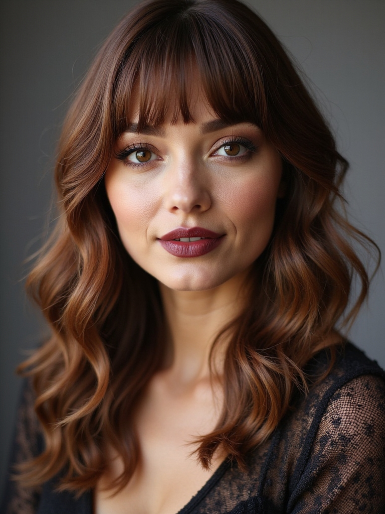 flattering curtain bangs by face