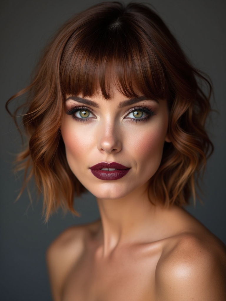 flattering short side bangs