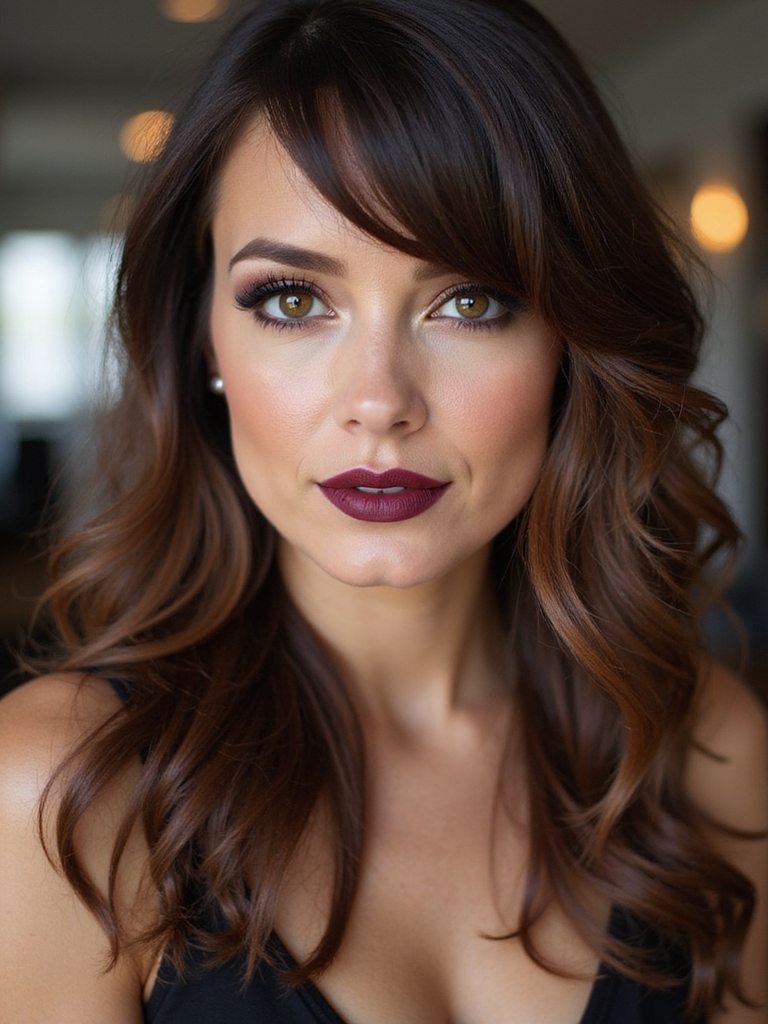 flip straight bangs to side fringe