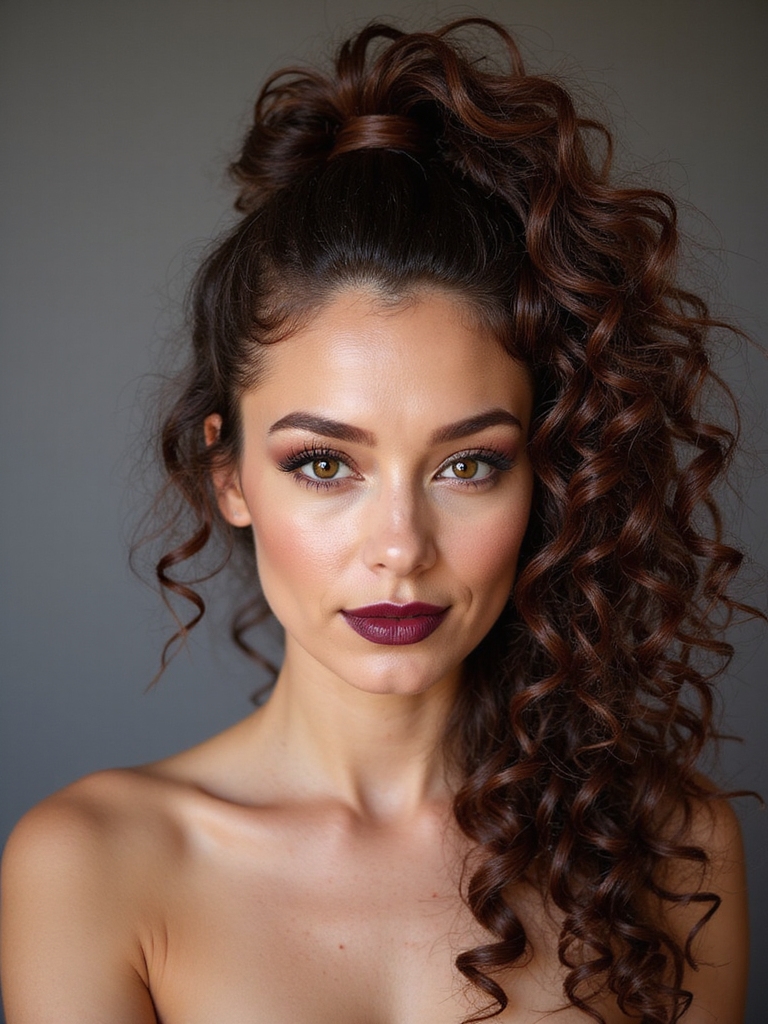 glamorous curly ponytail looks