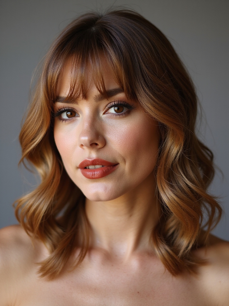glossy bouncy curtain bangs routine