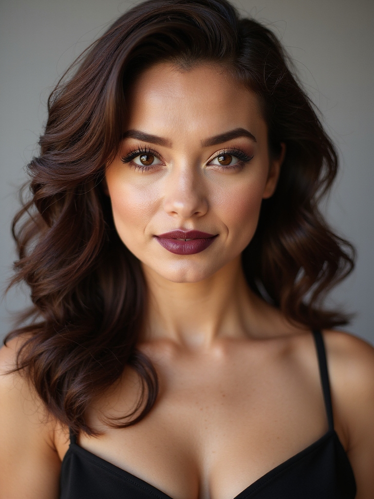 glossy controlled slicked back curls