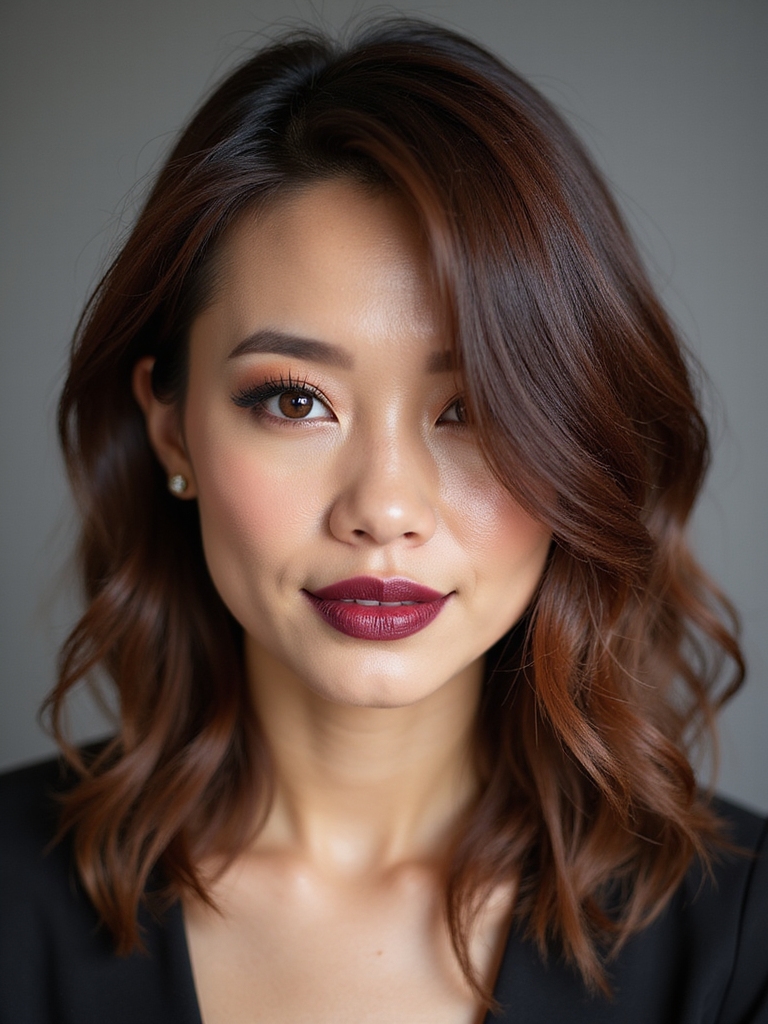 gradual angled side bangs transition