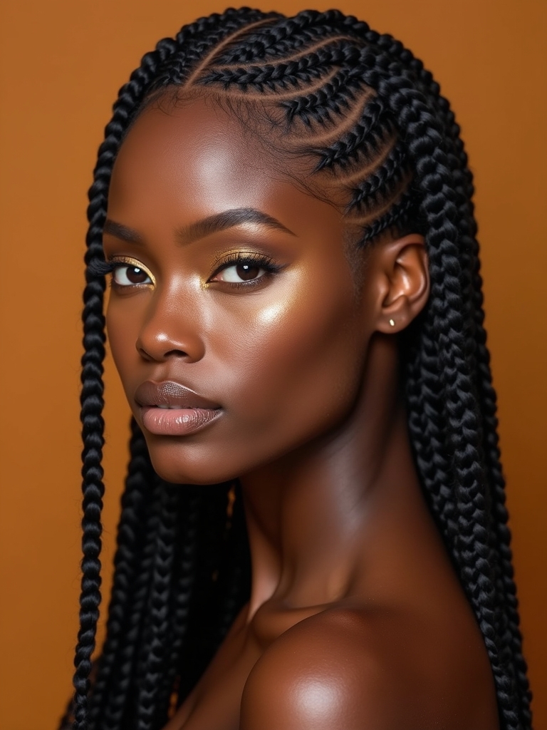 graphic intersecting crisscross cornrows