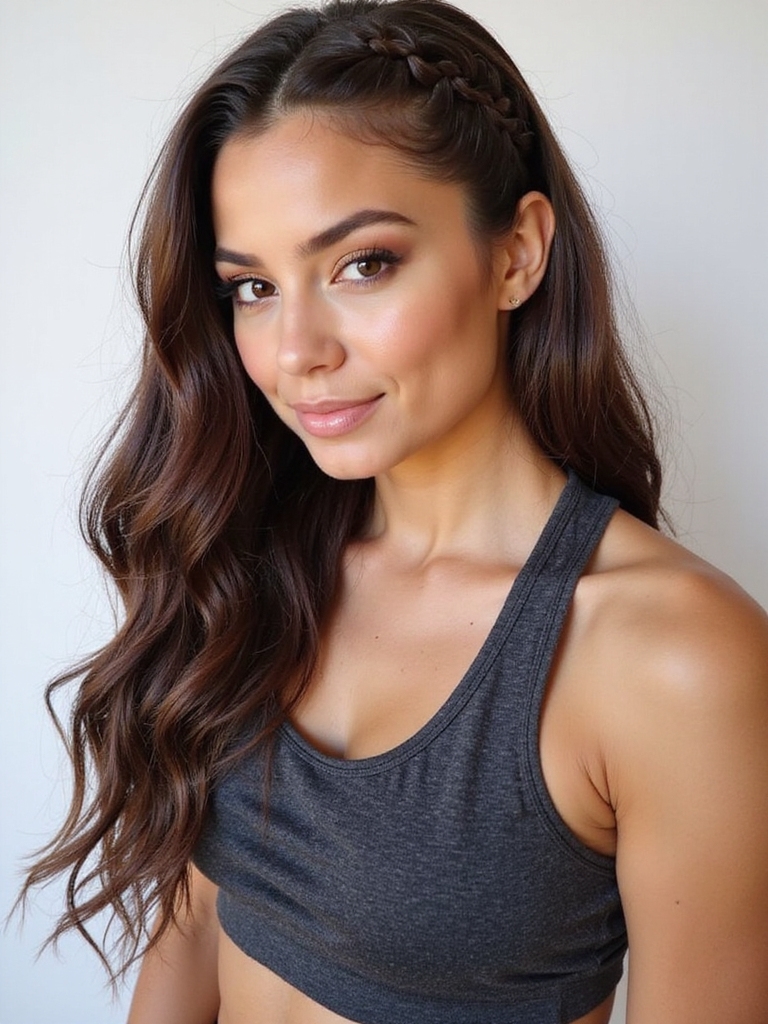 half up boxer braid look