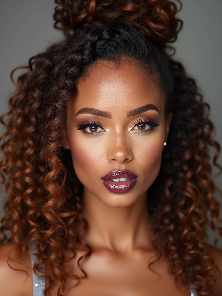 half up half down curls