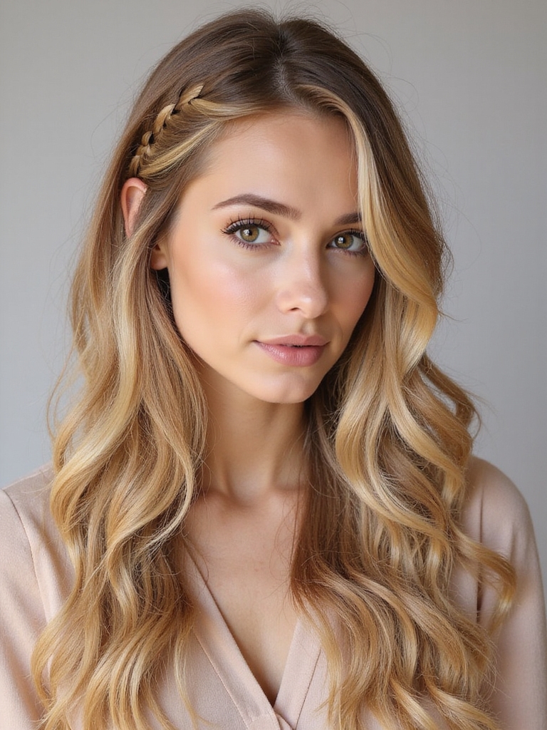 half up loose side braid