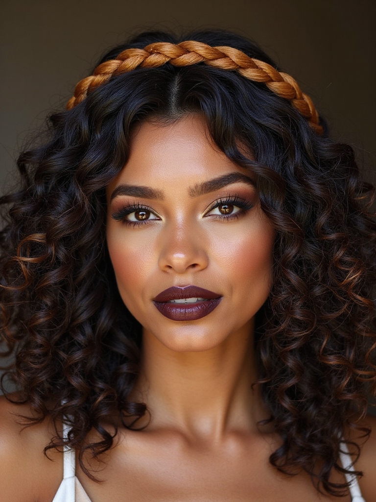 halo braid with curls