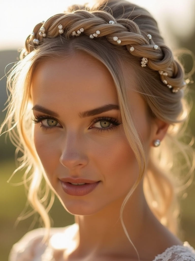 halo braid with pearls