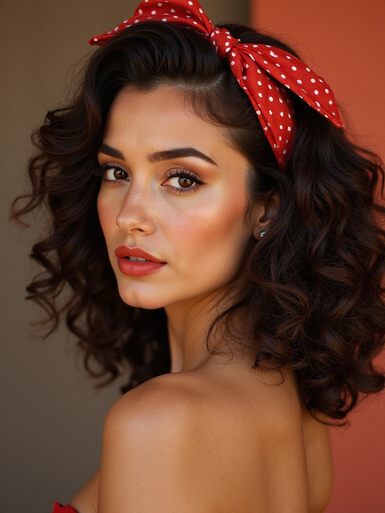high bandana lifts curls