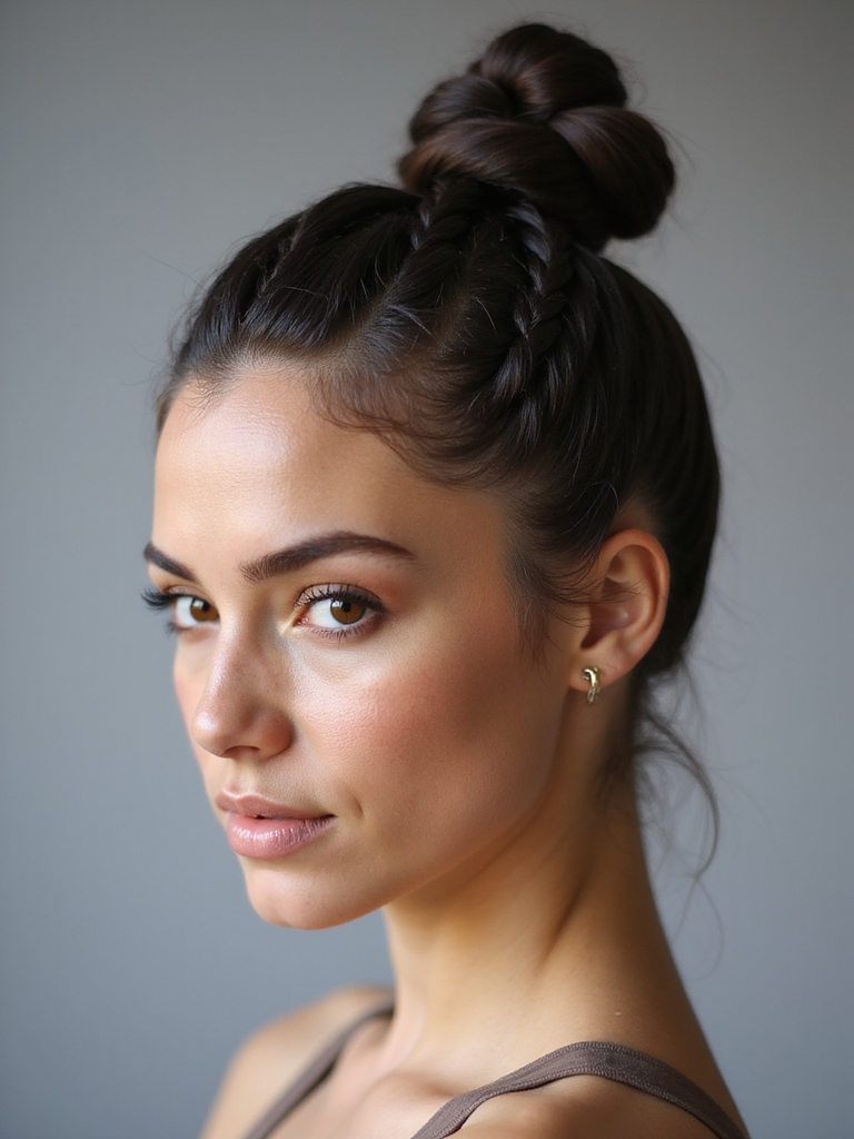 high braided sweat proof bun