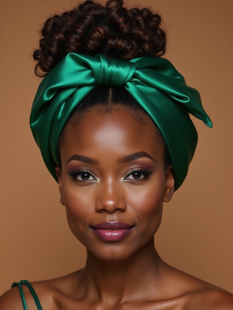 high pineapple with scarf