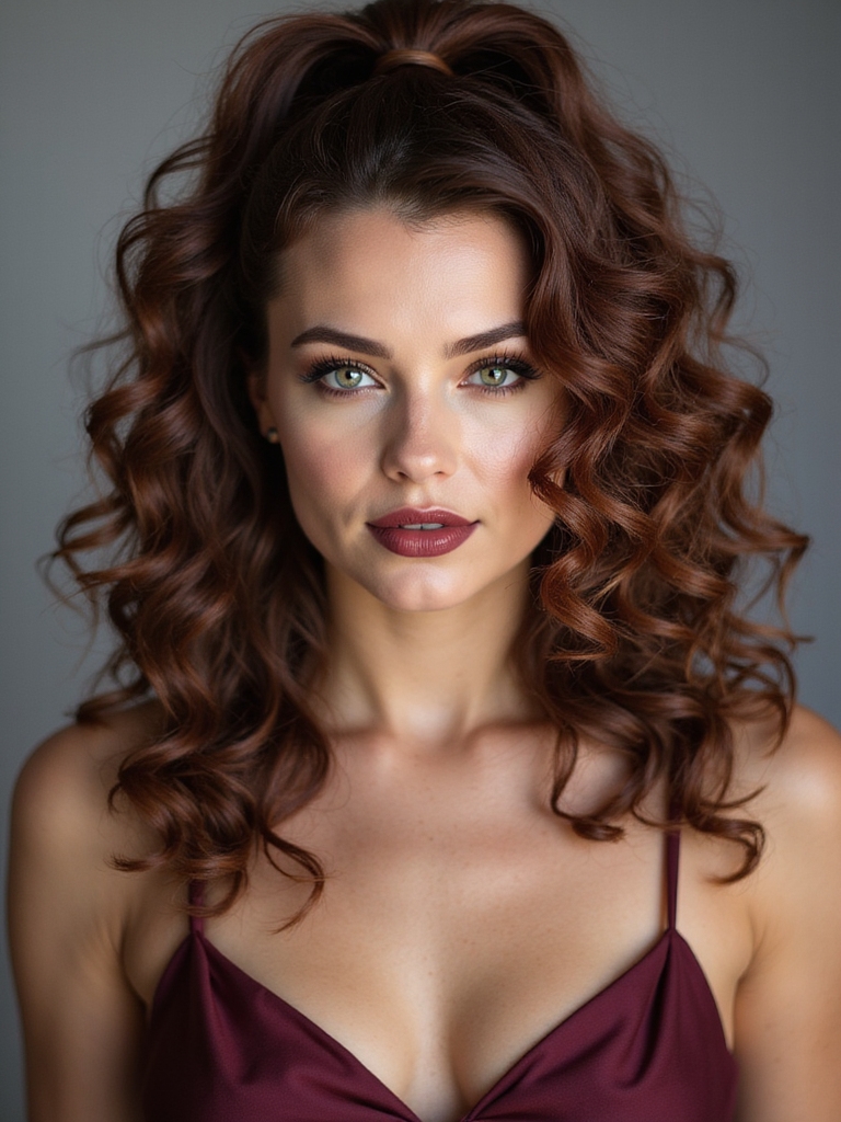 high volume curly high ponytail