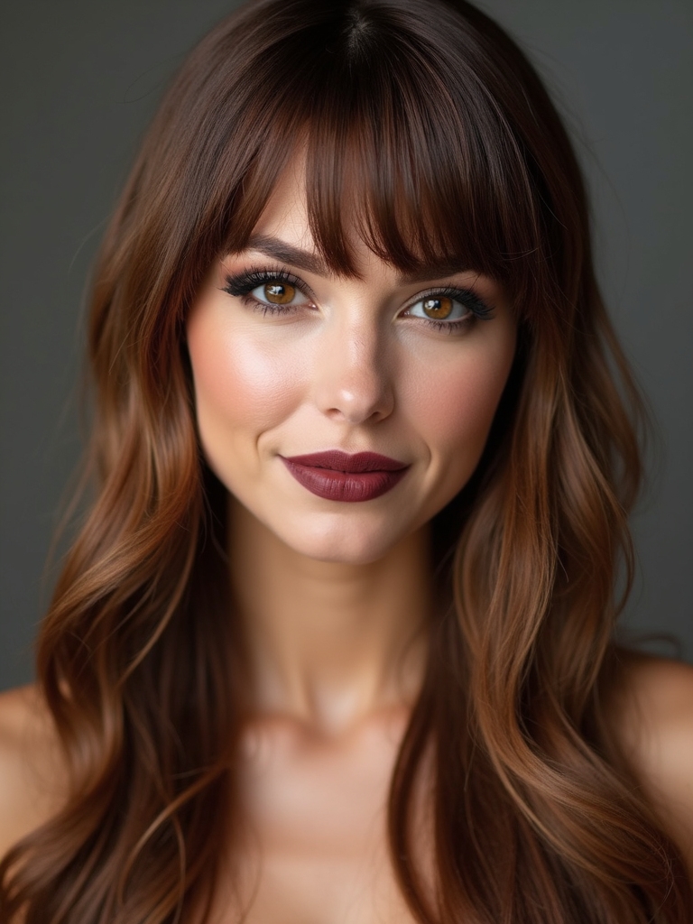 layered baby bangs blending seamlessly