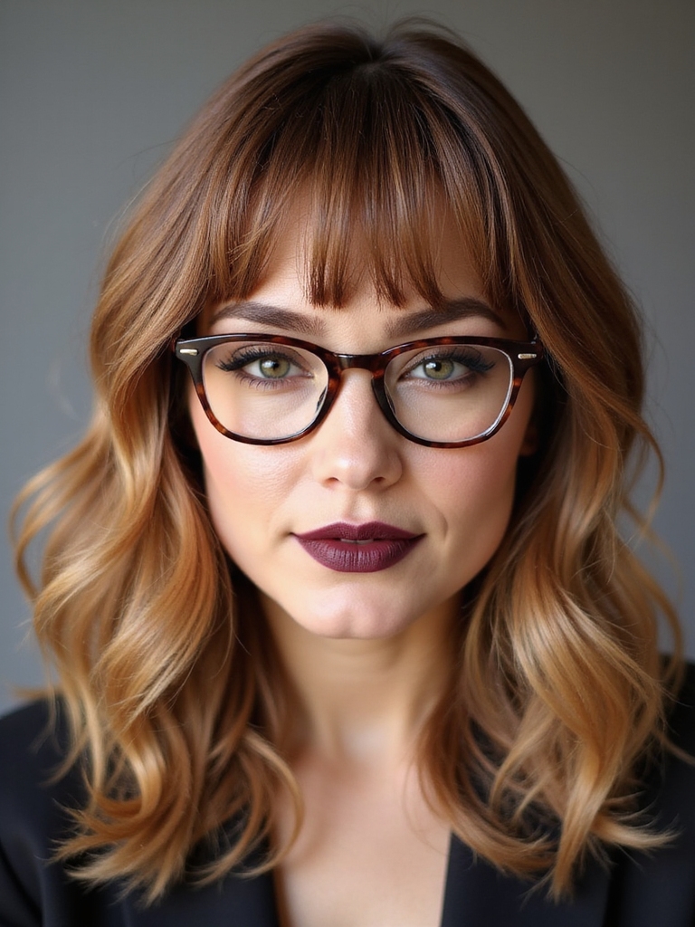 layered bangs angular frames