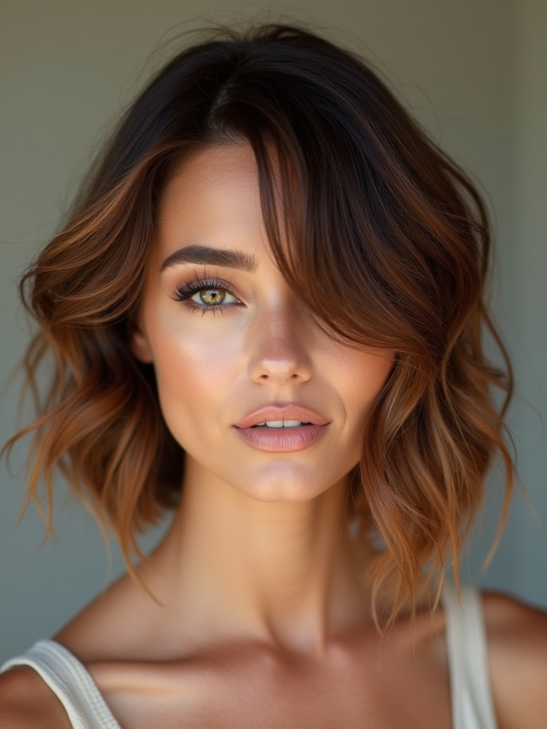 layered bob with waves