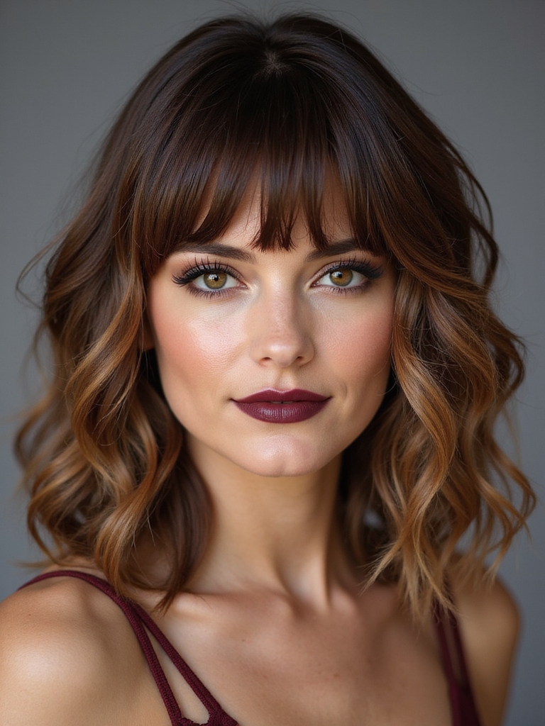 layered crown with side bangs