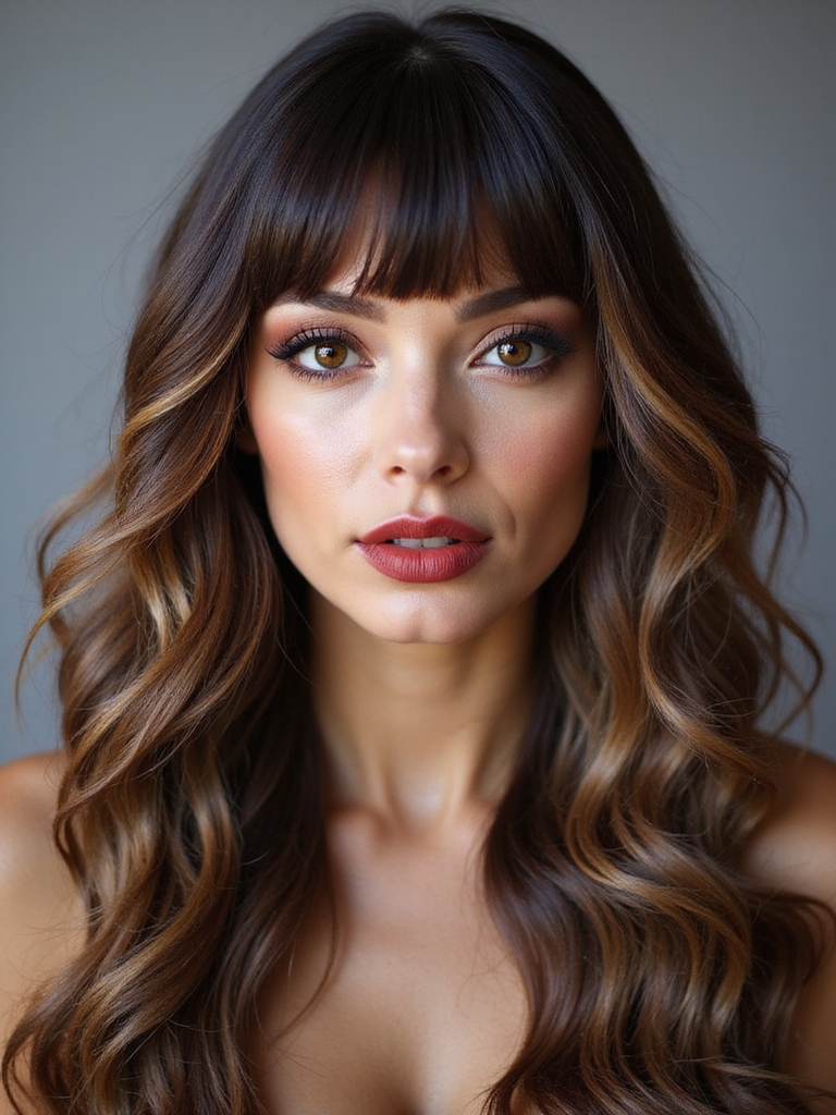 layered feathered face framing bangs