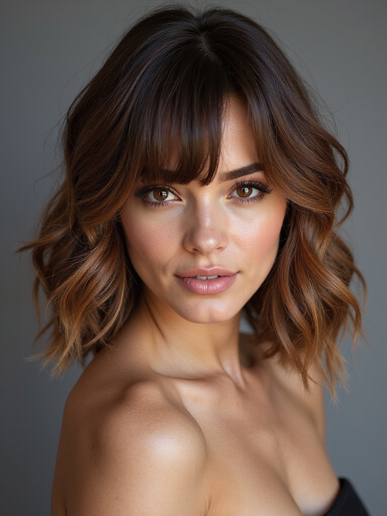 layered lob with fringe