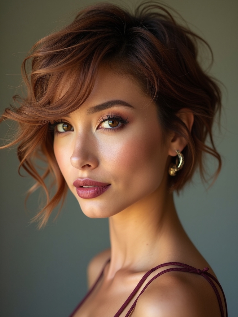 layered pixie bob with fringe