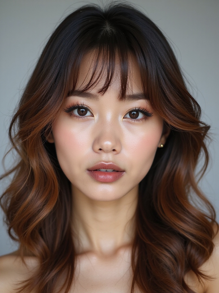 layered side bangs soften features