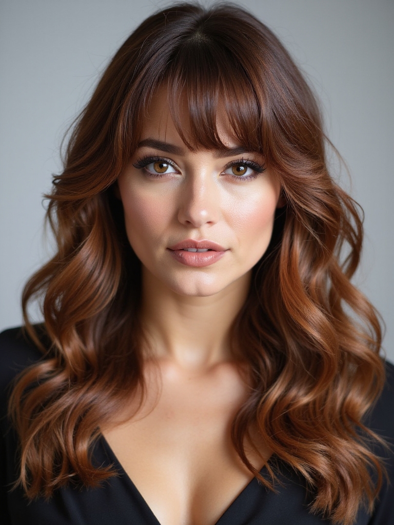layers complementing side bangs