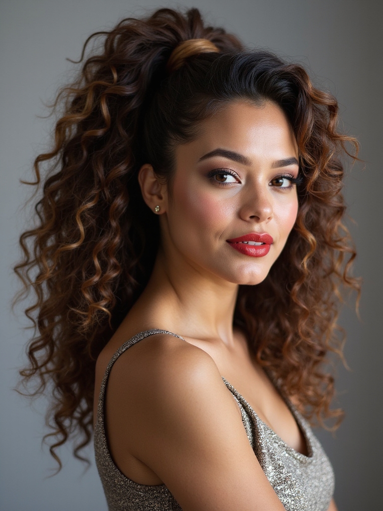 lifted voluminous ponytail base