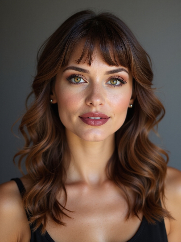 lightly textured micro bangs styling