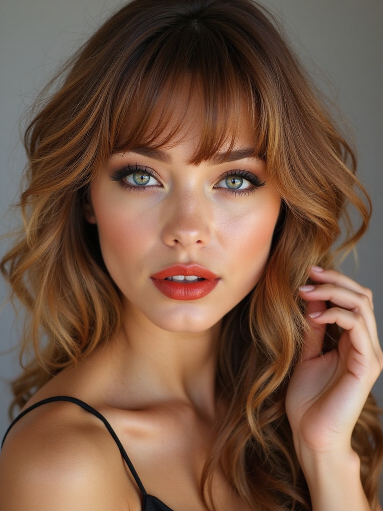 lightweight blowout dry shampooed fringe