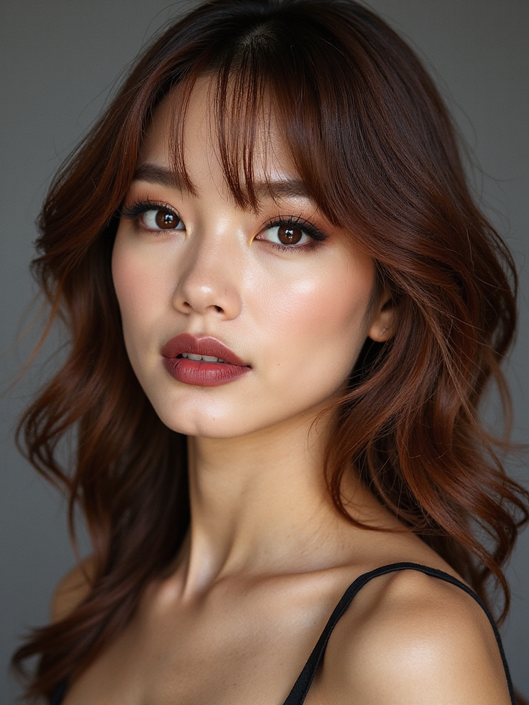 lightweight feathered side bangs