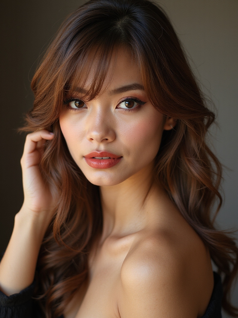 lightweight textured wispy bangs