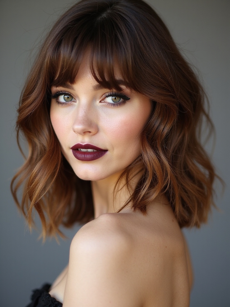 lived in grown out wispy bangs