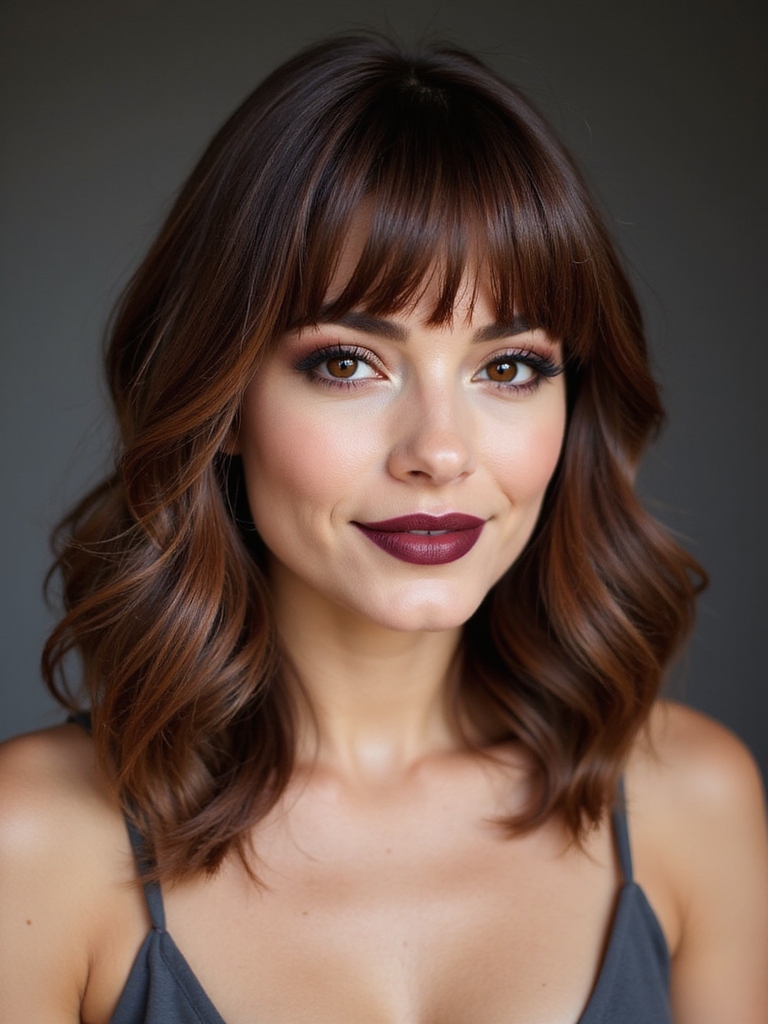 lob with curtain bangs