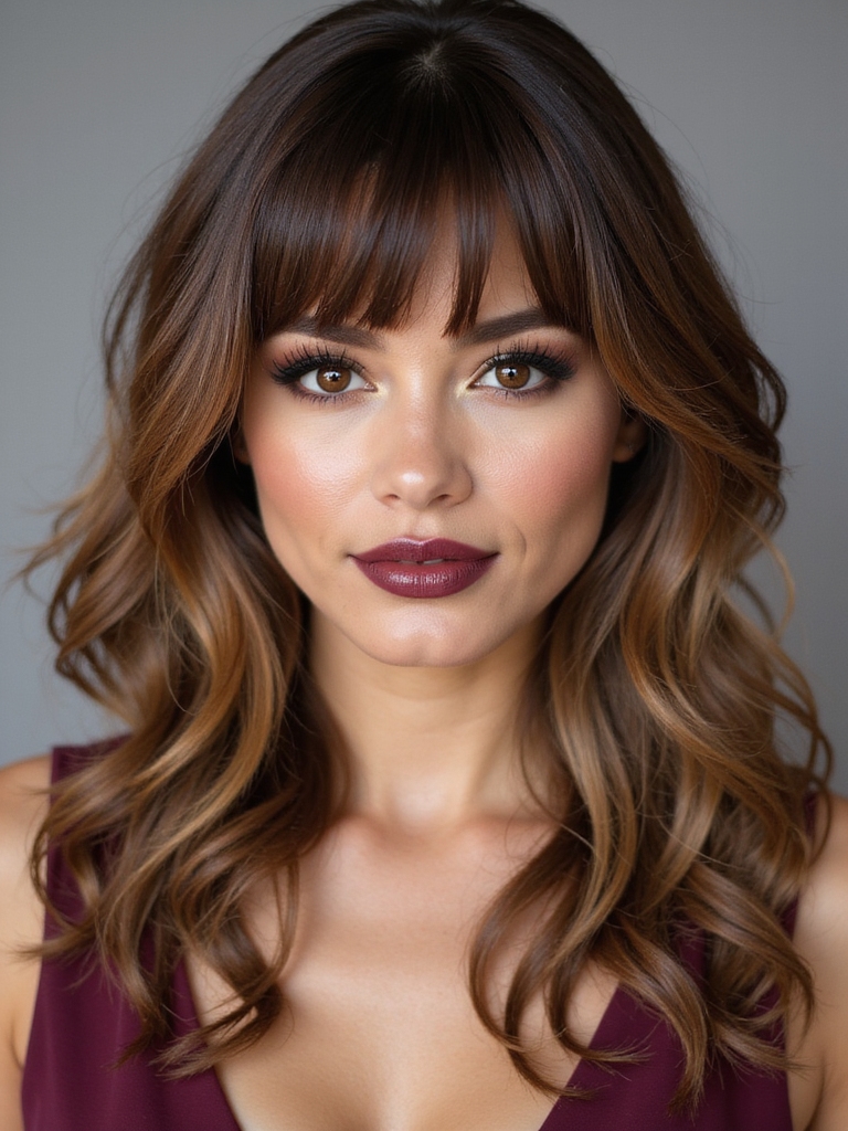 long brow skimming soft bangs